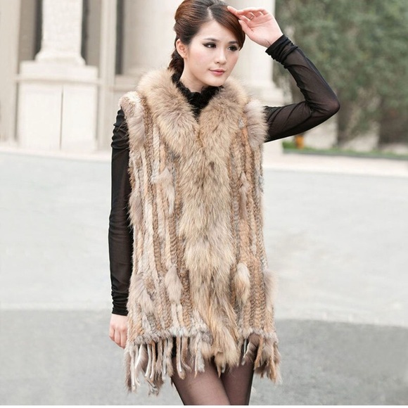 Jackets & Blazers - Gaby & Eden Rabbit And Raccoon Fur Vest
